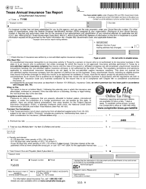 Texas Annual Insurance Tax Report