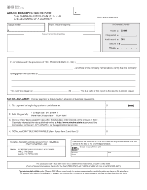 Texas Gross Receipts Tax Report