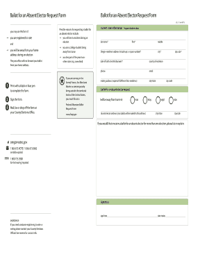 Oregon Absent Elector Ballot Request Form