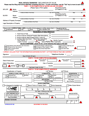 REAL ESTATE TRANSFER - DECLARATION OF VALUE ... - co cerro-gordo ia