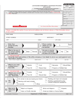 Pennsylvania Low-Income Home Energy Assistance Program Application