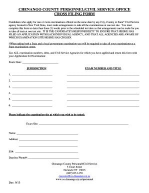 New York State Civil Service Cross Filing Form