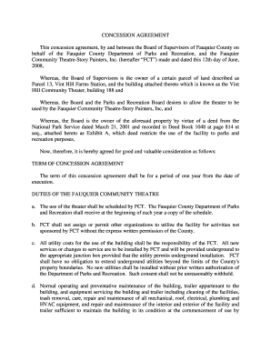 Google sheets meeting template - Document in BConsentFCT Concession AgreementBOS Agenda Request Form - FCT Concession Agreement 61208.doc - fauquiercounty