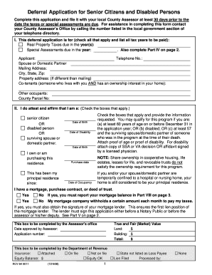 Senior Citizen and Disabled Person Property Tax Deferral Application