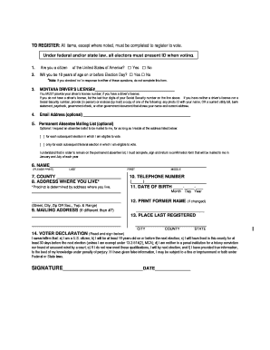 Montana Voter Registration Form