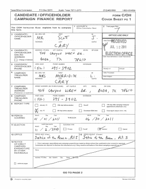 Texas Campaign Finance Report