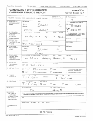 Texas Campaign Finance Report