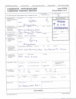 Texas Campaign Finance Report