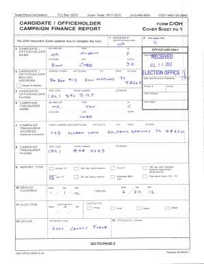 Texas Campaign Finance Report