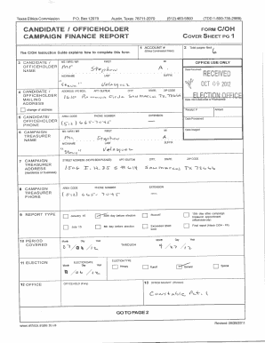Texas Campaign Finance Report