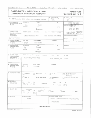 Texas Campaign Finance Report