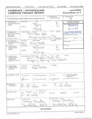 Texas Campaign Finance Report