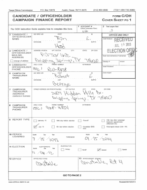 Texas Campaign Finance Report