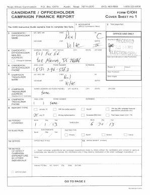 Texas Campaign Finance Report