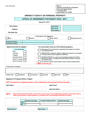 Gwinnett County Personal Property Assessment Appeal