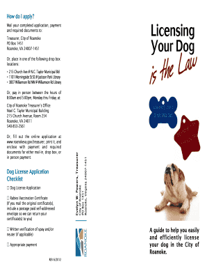 Roanoke Dog License Application