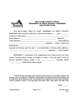 Multi-Family Deed of Trust Alaska