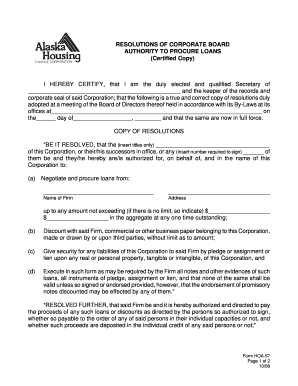 Corporate Board Loan Authorization Resolution