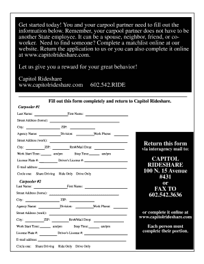 Capitol Rideshare Carpool Application