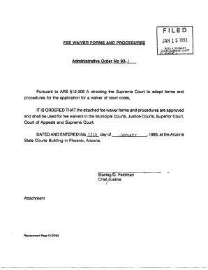 Arizona Court Fee Waiver Application