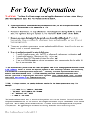 Arizona License Renewal Form