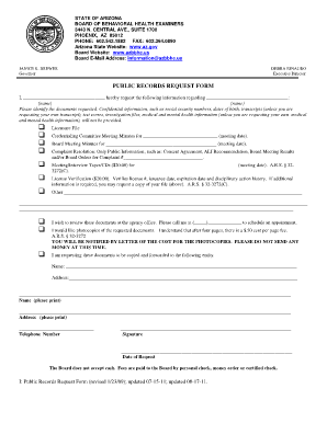 Arizona Public Records Request Form