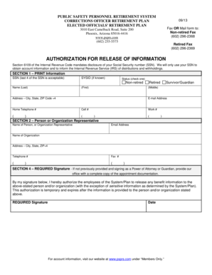 Arizona Corrections Officer Retirement Plan Authorization