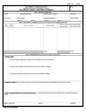 FEMA Preliminary Damage Assessment Summary