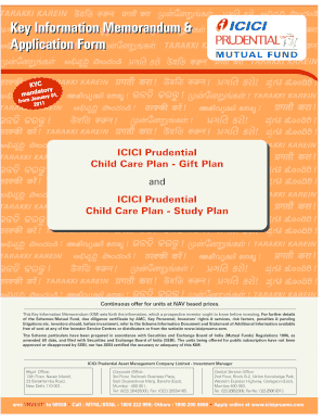 ICICI Prudential Child Care Plan Application Form