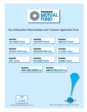 Sahara Mutual Fund Application Form