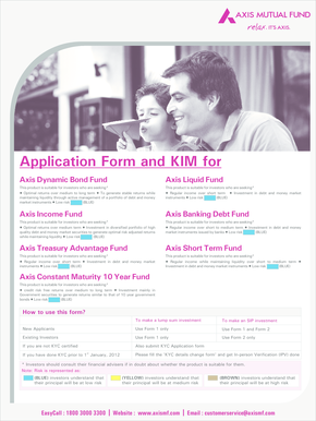 Axis Mutual Fund Application Form and KIM