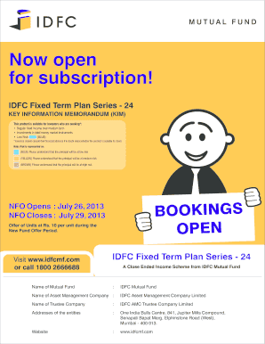IDFC Fixed Term Plan Series 24 Subscription Form