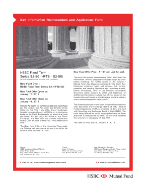 HSBC Fixed Term Series 82 Application Form