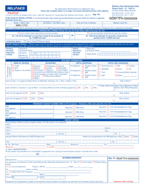 Reliance Dual Advantage Fixed Tenure Fund Application Form