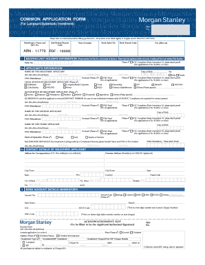 Morgan Stanley Mutual Fund Application Form