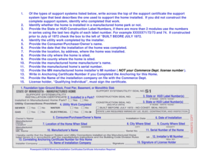 Manufactured Home Installation Certificate