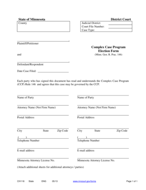 Minnesota Complex Case Program Election Form