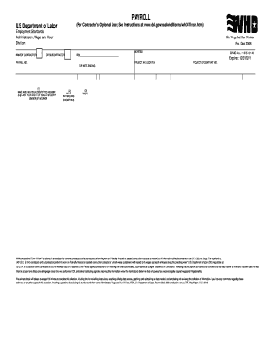 US Federal Payroll Form WH-347