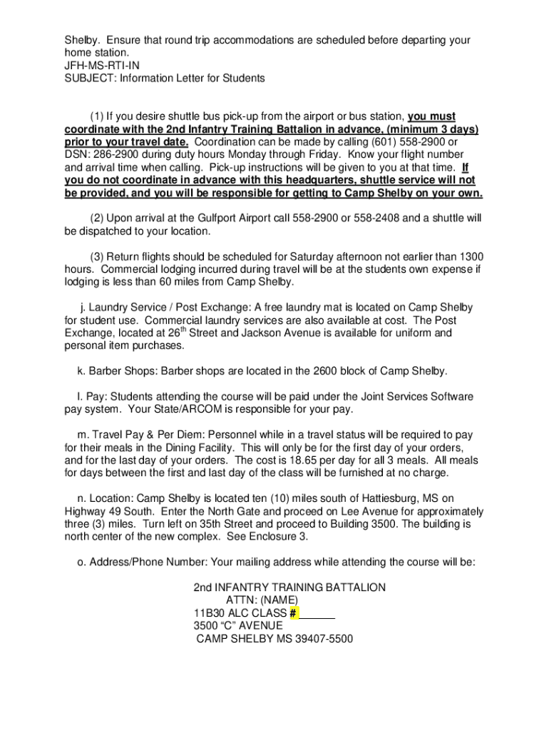 camp shelby alc Preview on Page 1