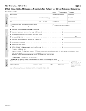 Minnesota Nonadmitted Insurance Premium Tax Return