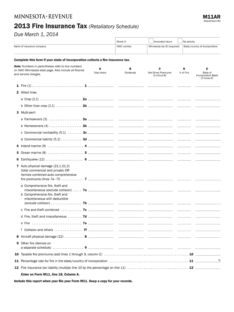 Fillable Online revenue state mn Retaliatory Schedule Minnesota