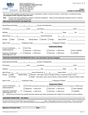 Missouri County Employees' Retirement Fund Change of Information Form