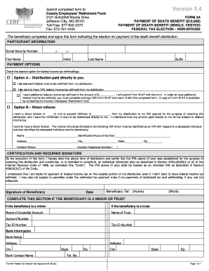 County Employees' Retirement Fund Form 3A