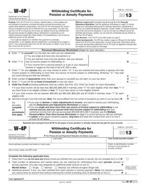 Form W-4P Withholding Certificate