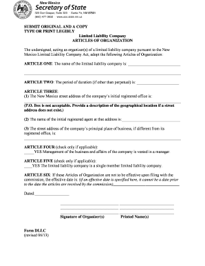New Mexico Articles of Organization