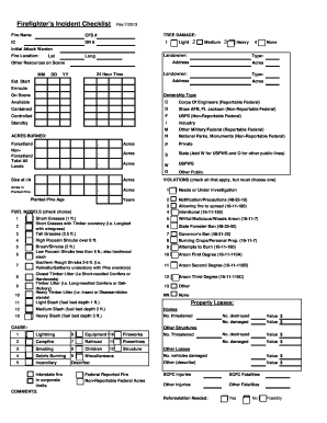 Firefighter’s Incident Checklist