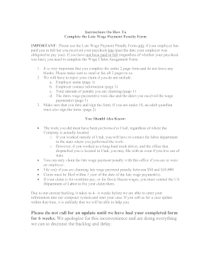 Late Wage Payment Penalty Form