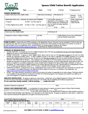 Spouse/Child Tuition Benefit Application