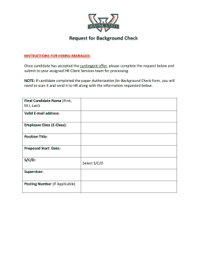 Request for Background Check