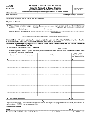 IRS Form 972 Consent Dividend